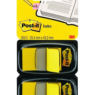 Zakładki Indeksujące Post-It (680-Y2Eu) Pp 25X43Mm 2X50 Kart. Żółte