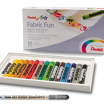 Zestaw Pastele do Tkanin PTS15 + Pióro BN15 /Pentel
