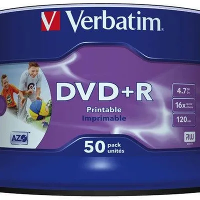 Płyta Dvd+R Verbatim Azo 47Gb Prędkość 16X Cake 50Szt. Do Nadruku