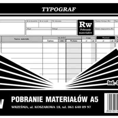 RW Pobranie Materiałów A5 Wielok. 01036 /Typograf