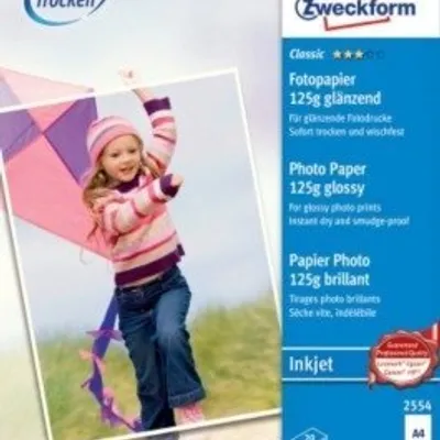 Papier Fotograficzny Powlekany 125g 20szt. Avery 210x297 Biały Wyskołyszczący No.2554