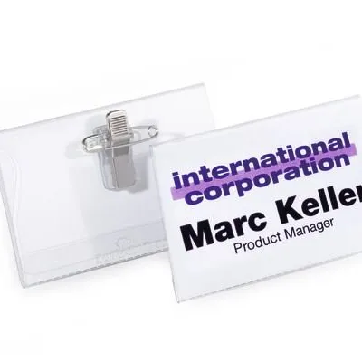 Identyfikator z Kombi-Klipem 40x75mm 50szt. Przezroczysty /Durable 815719