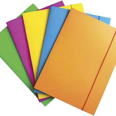 Teczka Z Gumką Office Products Fluo Karton/Lakier A4 300Gsm 3-Skrz. Mix Kolorów