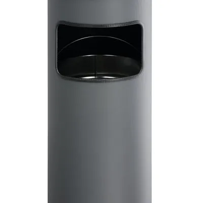 Kosz Na Śmieci Metalowy Okrągły 17 Litrowy z Popielnicą Antracytowy /Durable 333058