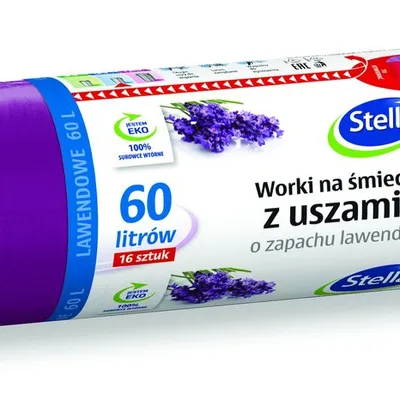 Worki Na Śmieci LDPE 60L A'16 z Uszami Lawendowe /Stella