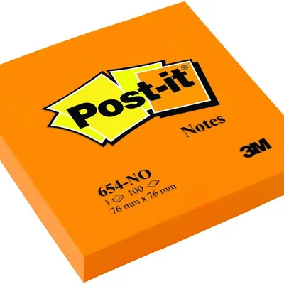 Bloczek Samoprzylepny 76x76 654-NO Pomarańczowy /Post-it