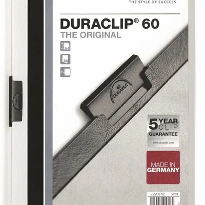 Skoroszyt z Klipem A5 PVC Duraclip 60 Kartek 5szt. Biały /Durable 223802