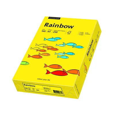 Papier Xero Rainbow A4 160G Żółty Ciemny R 18