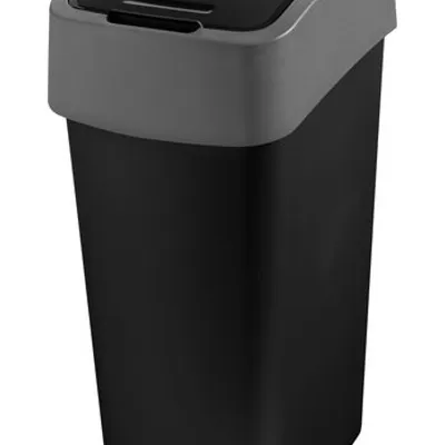 Kosz Na Śmieci 45L Flip Uchylny Czarno-Szary /Curver