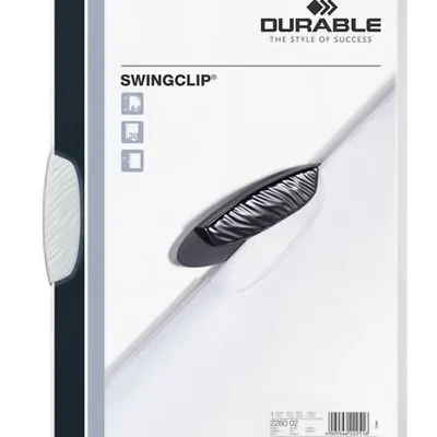 Skoroszyt Zaciskowy A4 PP Swingclip 30 Kartek Biały /Durable 226002