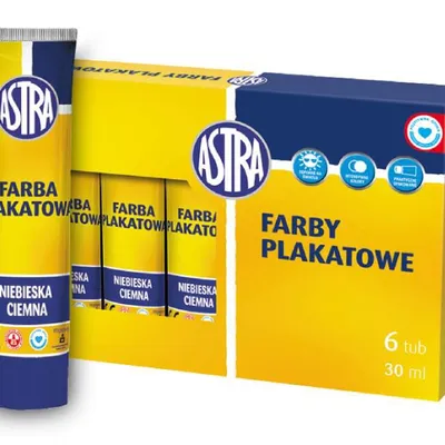 Farba Plakatowa 30ml Niebieska Ciemna /Astra