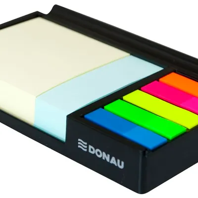 Przybornik Z Szufladką Na Karteczki I Zakładki Donau 164X104X24mm Czarny