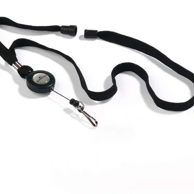 Ściągający mechanizm ze smyczą w kolorze czarnym / Durable