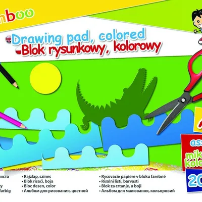 Blok Rysunkowy Gimboo A4 20 Kart. 70Gsm Mix Kolorów