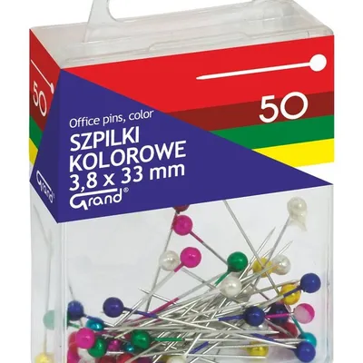 Szpilki z Kolorowymi Główkami 33mm A'50 /Grand