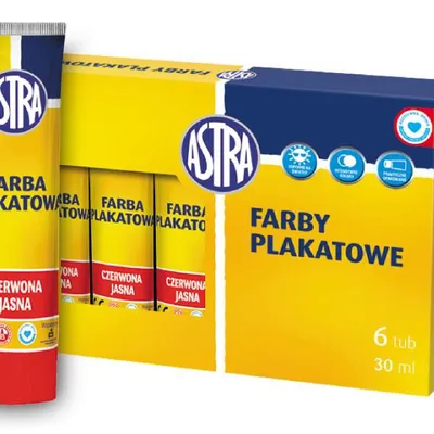Farba Plakatowa 30ml Czerwona Jasna /Astra