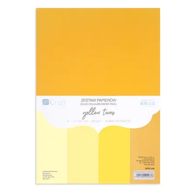 Zestaw Papierów 220G - Yellow Tones A4 20 Ark. /DpCraft