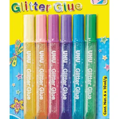 Klej Brokatowy 6 Kol. X 10Ml Shiny Blister Uhu