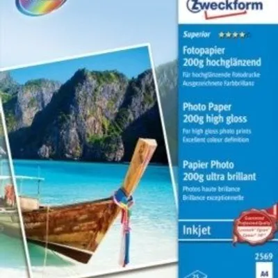 Papier Fotograficzny Powlekany 200g 25szt. Avery 210x297 Biały Wysokobłyszczący No.2569