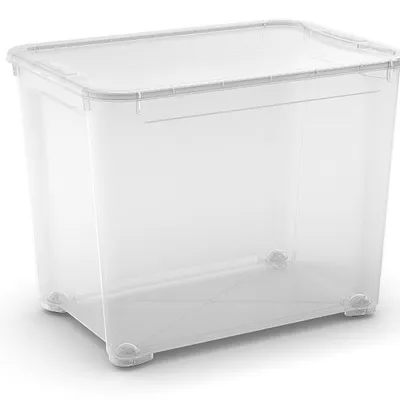 Pojemnik 70L z Kółkami i Przykrywką Box Transparentny / Curver 254725