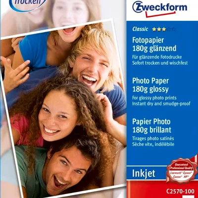Papier Fotograficzny Classic Big pack 180g 100szt. Avery 100x150 Biały Błyszczący No.C2570-100