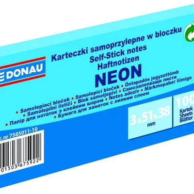 Bloczek Samoprzylepny 51x38 3szt. Niebieski Neon /Office Products