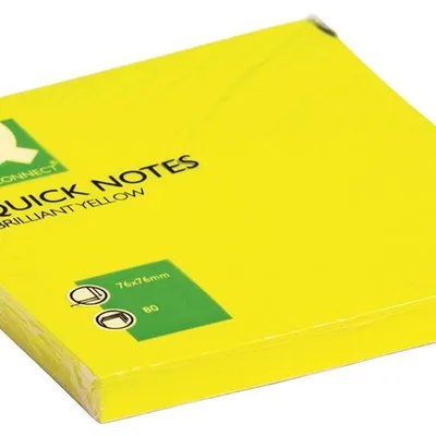 Bloczek Samoprzylepny Q-Connect Brilliant 76X76mm 1X80 Kart. Żółty