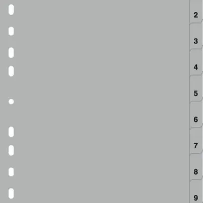 Przekładki A4 PP 1-10 Szare /Durable 651110