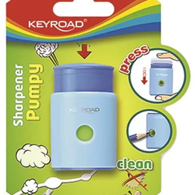 Temperówka Keyroad Pumpy-Up Plastikowa Pojedyncza Blister Mix Kolorów