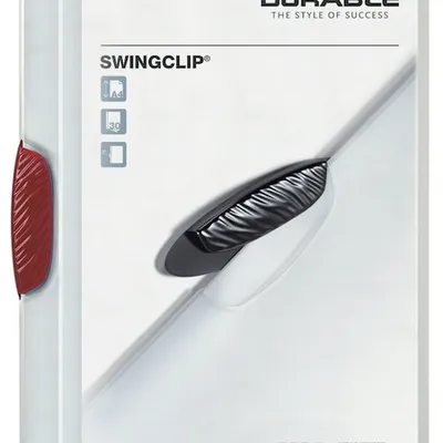 Skoroszyt Zaciskowy A4 PP Swingclip 30 Kartek Czerwony /Durable 226003
