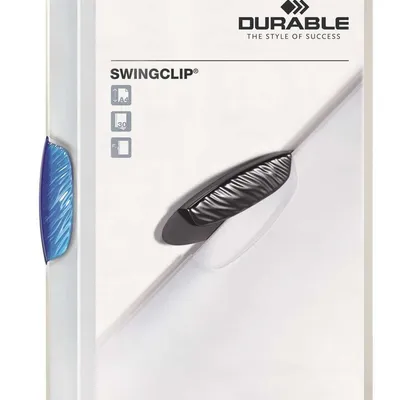 Skoroszyt Zaciskowy A4 PP Swingclip 30 Kartek Niebieski /Durable 226006