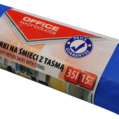 Worki Na Śmieci Z Taśmą Office Products Premium (Ldhd) 35L 15Szt. Niebieskie