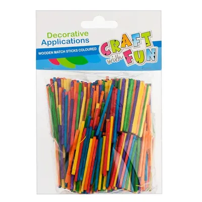 Patyczki drewniane dekoracyjne kolorowe /Craft With Fun 291076