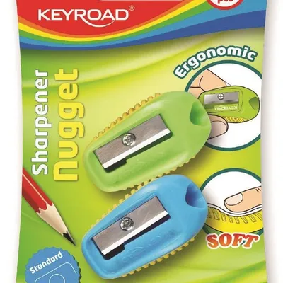 Temperówka Keyroad Nugget Plastikowa Pojedyńcza 2Szt. Blister Mix Kolorów