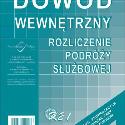 Dowód Wewn. Rozliczenie Podróży Służbowej A5 K21 /MiP