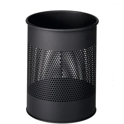 Kosz Na Śmieci Metalowy Okrągły 15 Litrowy P:165mm Antracytowy /Durable 331058