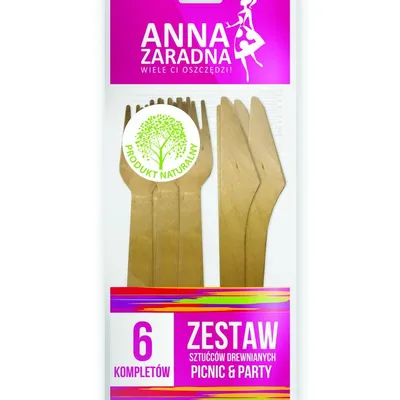 Zestaw sztućców drewnianych ANNA ZARADNA 6 kompletów drewno