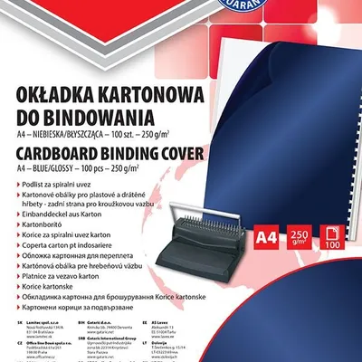 Okładki Do Bindowania Office Products Karton A4 250Gsm Błyszczące 100Szt. Ciemnoniebieski