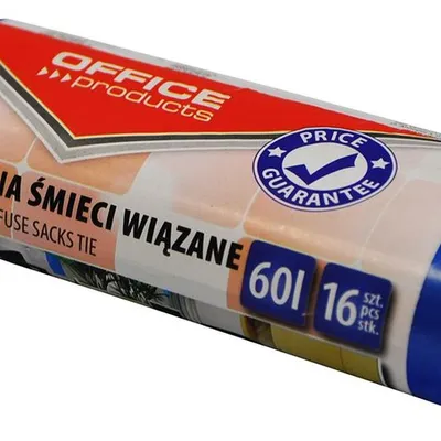 Worki Na Śmieci Wiązane Office Products Premium (Ldhd) 60L 16Szt. Niebieskie