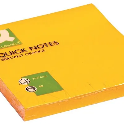 Bloczek Samoprzylepny Q-Connect Brilliant 76X76mm 1X80 Kart. Pomarańczowy