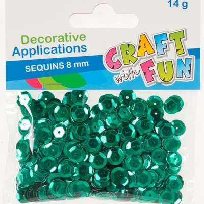 Cekiny metaliczne guziki 8 mm zielone /Craft With Fun 383995