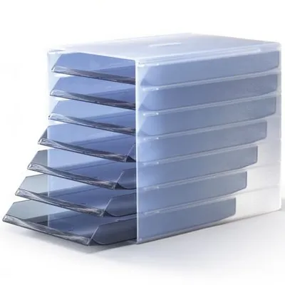 Pojemnik z 7 Szufladami IdealBox C4 Przezroczysty Szary /Durable 1712000050