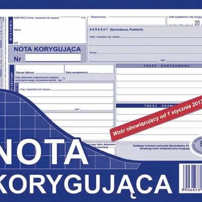 Nota Korygująca A5 Oryg.+1k Poziom 108-3E /MiP