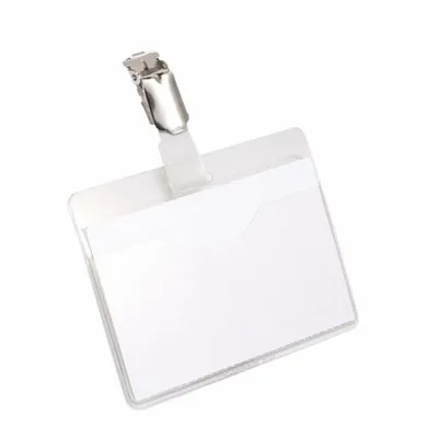 Identyfikator z Klipem PVC 60x90mm 25szt. Przezroczysty /Durable 810619
