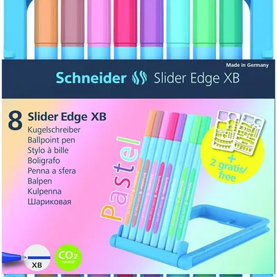 Zestaw Długopisów W Etui Schneider Slider Edge Pastel Xb 8 Szt. Mix Kolorów