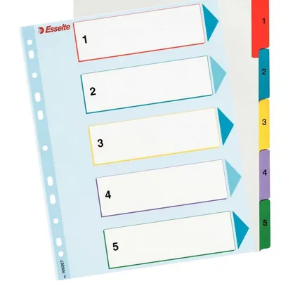 Przekładki Pap. A4 Numeryczne 1-5 Mylar Maxi 100207 /Esselte