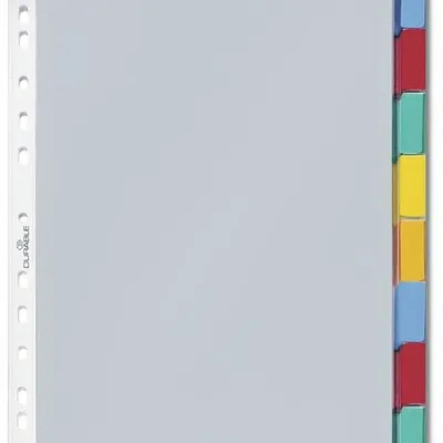 Przekładki do Segregatorów 1-8 Indeksy Kolorowe Zgrzane Koszulki PP A4 Przezroczysty /Durable 663119