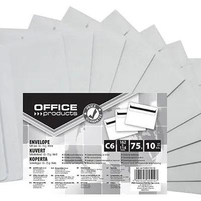 Koperty Samoklejące Office Products Sk C6 114X162mm 75Gsm 10Szt. Białe