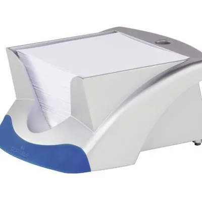 Pojemnik z Karteczkami Note Box 90x90mm 500szt. Otwór na Długopis Srebrny /Durable 771423