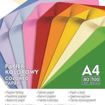 Papier Kolorowy Gimboo A4 100 Arkuszy 80Gsm 10 Kolorów Neonowych